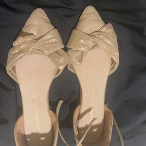 Gold LLame Dress Flats sz
